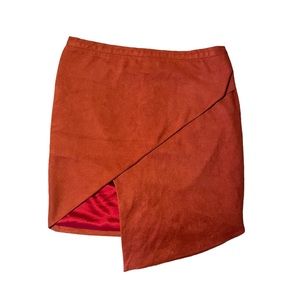 olivaceous asymmetrical mini skirt